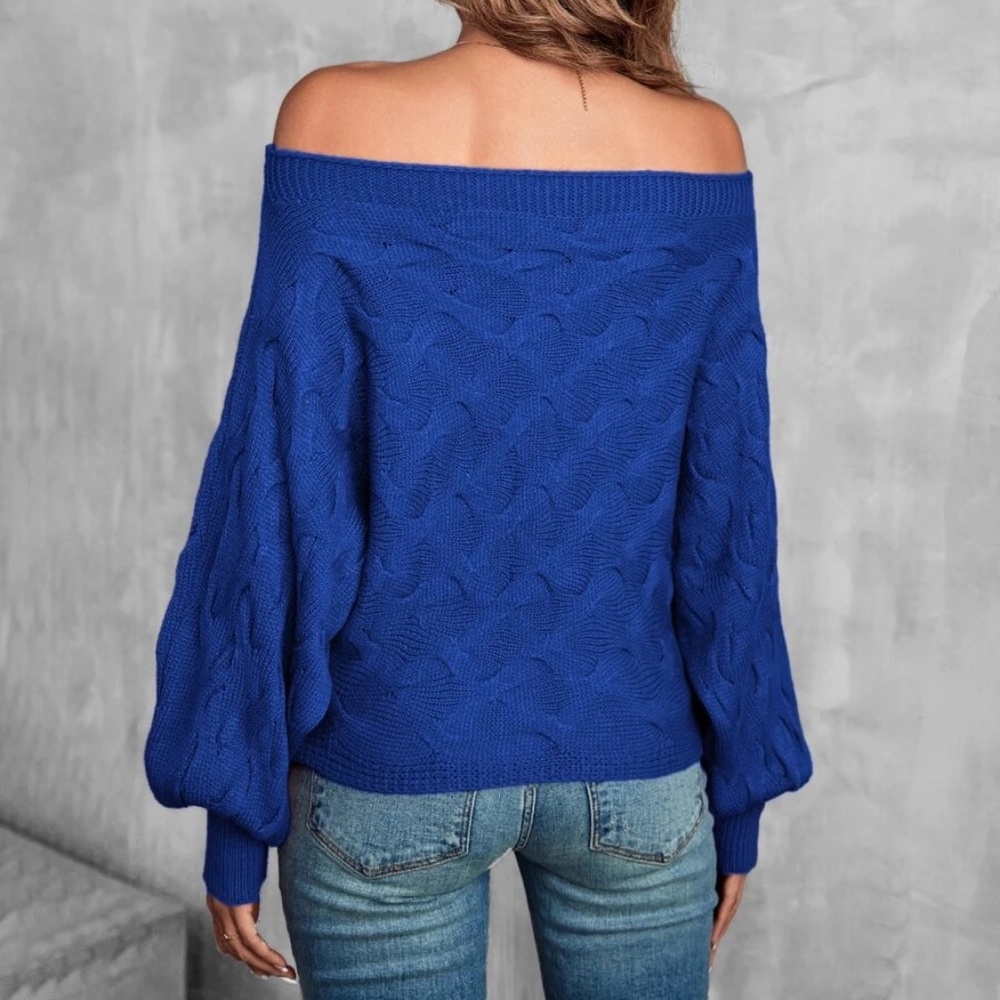 Cozy Off Shoulder Knit Sweater Top - Picture 8 of 16